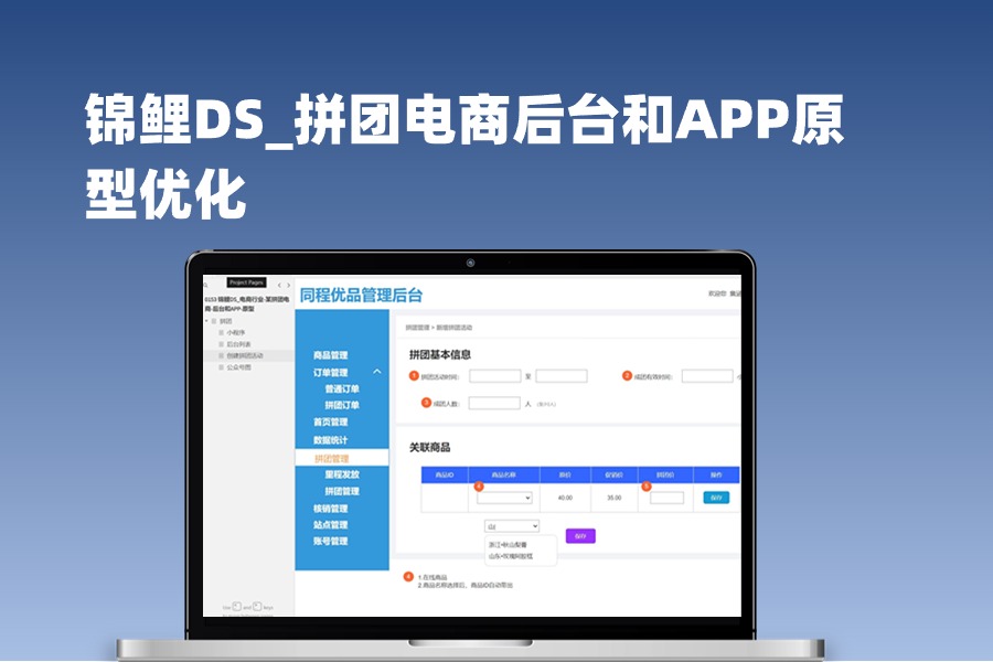 锦鲤DS_拼团电商后台和APP原型rp下载