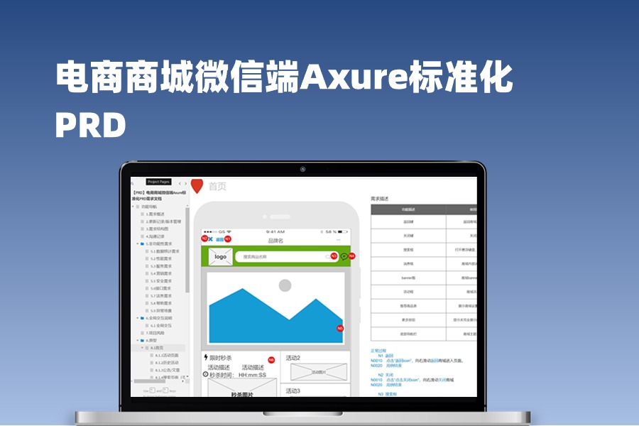 电商商城微信端Axure产品原型模板标准化PRD