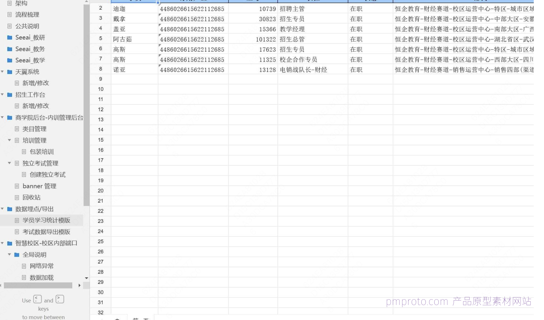 内训管理平台B端系统产品原型模板案例Axure RP源文件下载